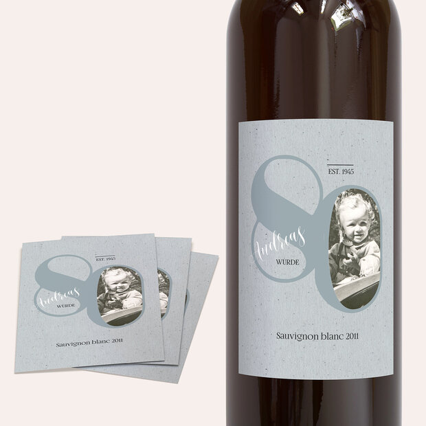 Weinetiketten Geburtstag - My time 80