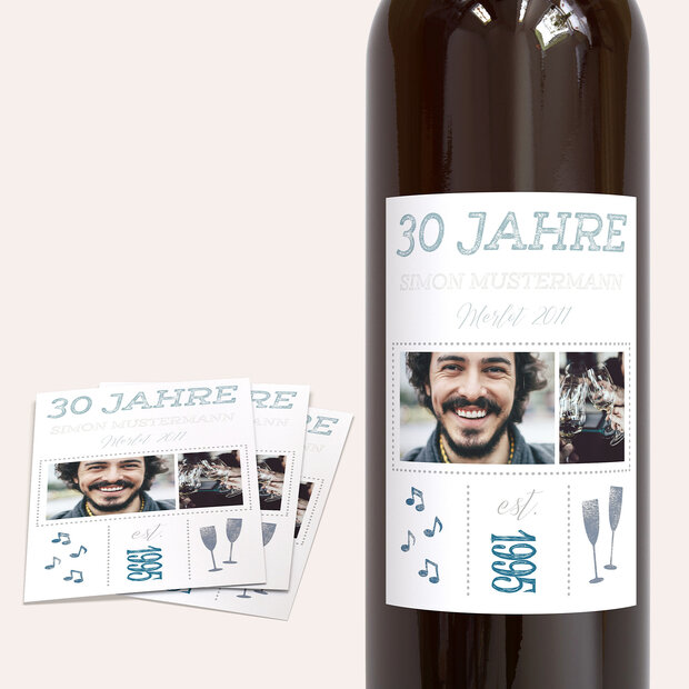 Weinetiketten Geburtstag - Terminsache 30