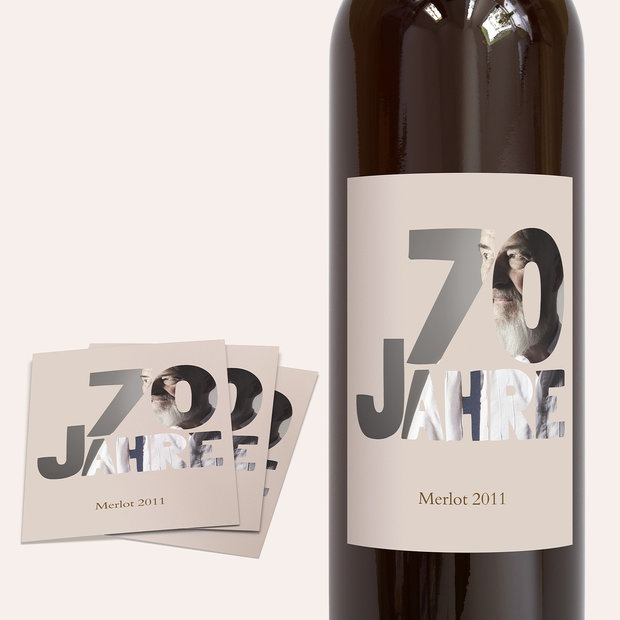 Weinetiketten Geburtstag - Stolze 70