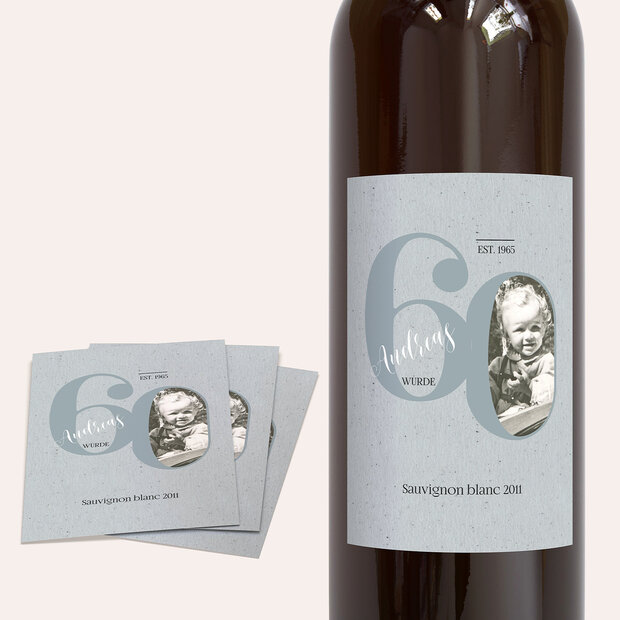 Weinetiketten Geburtstag - My time 60