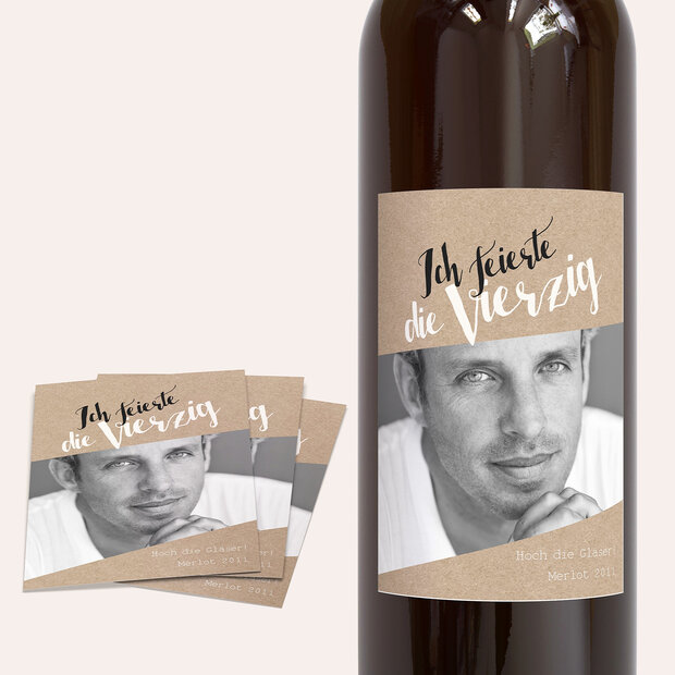 Weinetiketten Geburtstag - Ziellinie Geburtstag 40