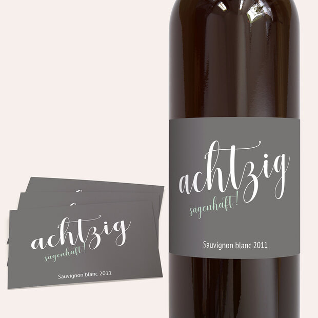 Weinetiketten Geburtstag - Sagenhafte Achtzig