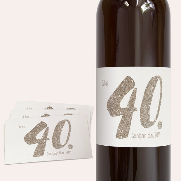 Weinetiketten Geburtstag - Goldene Nummer 40