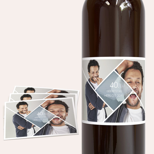 Weinetiketten Geburtstag - Facetten Geburtstag 40