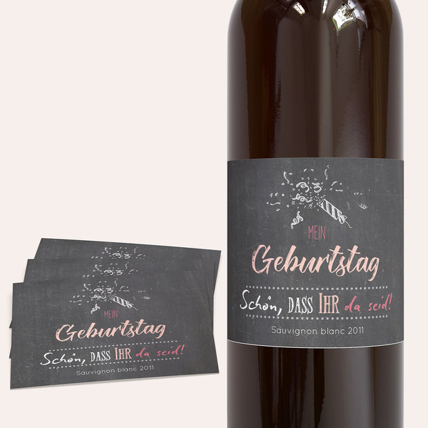 Weinetiketten Geburtstag - Ankündigung
