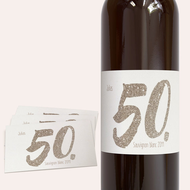 Weinetiketten Geburtstag - Goldene Nummer 50