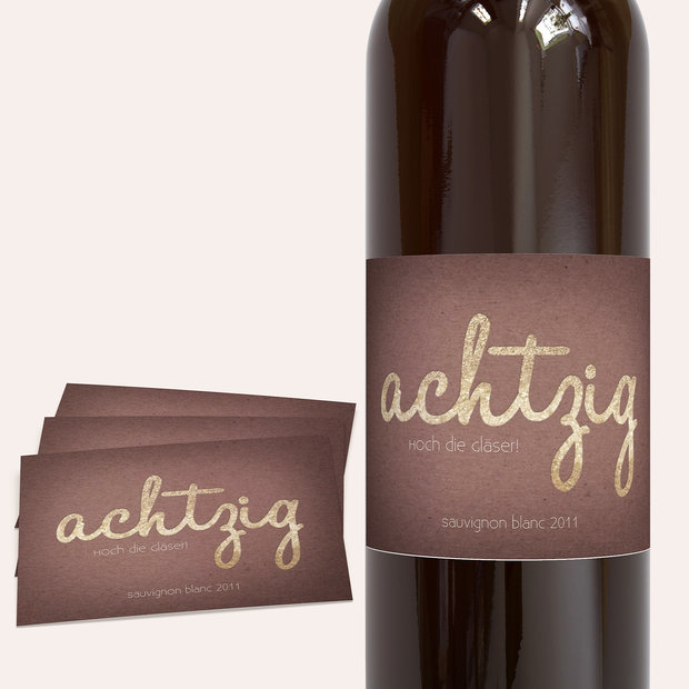 Weinetiketten Geburtstag - Goldener Tag 80