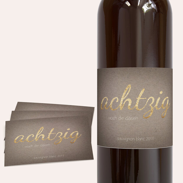 Weinetiketten Geburtstag - Goldener Tag 80