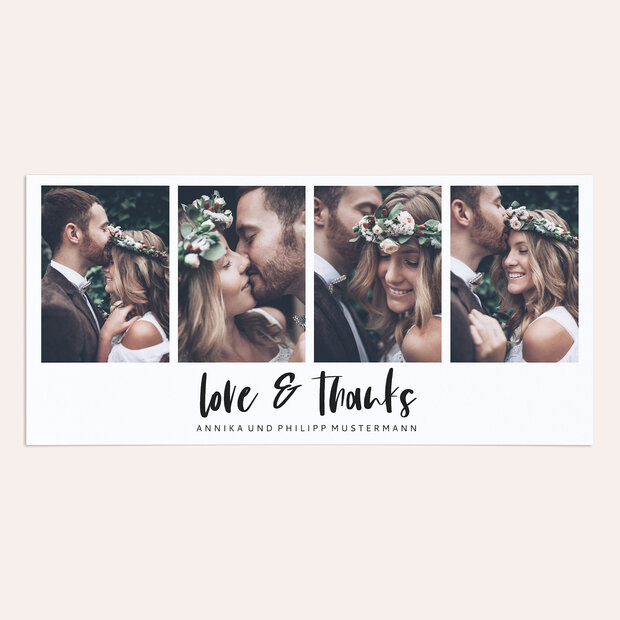 Danksagungskarte Hochzeit - Love & Joy