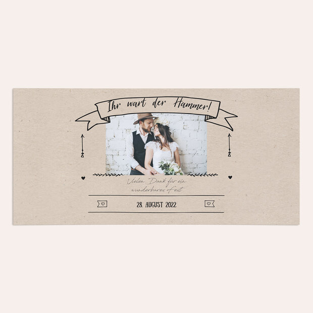 Danksagungskarte Hochzeit - Kraftpapier
