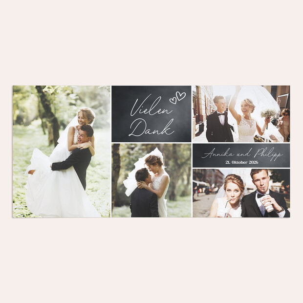 Danksagungskarte Hochzeit - Herz & Seele
