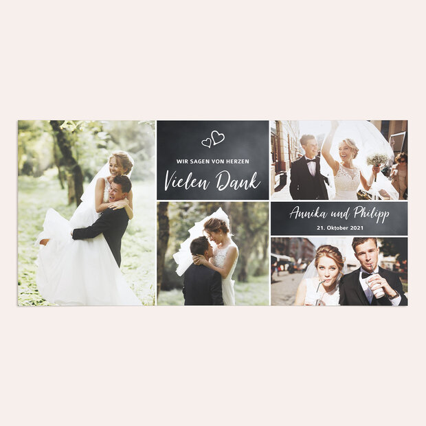 Danksagungskarte Hochzeit - Herz & Seele