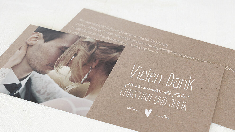 Danksagungskarte Hochzeit Rustique Detail