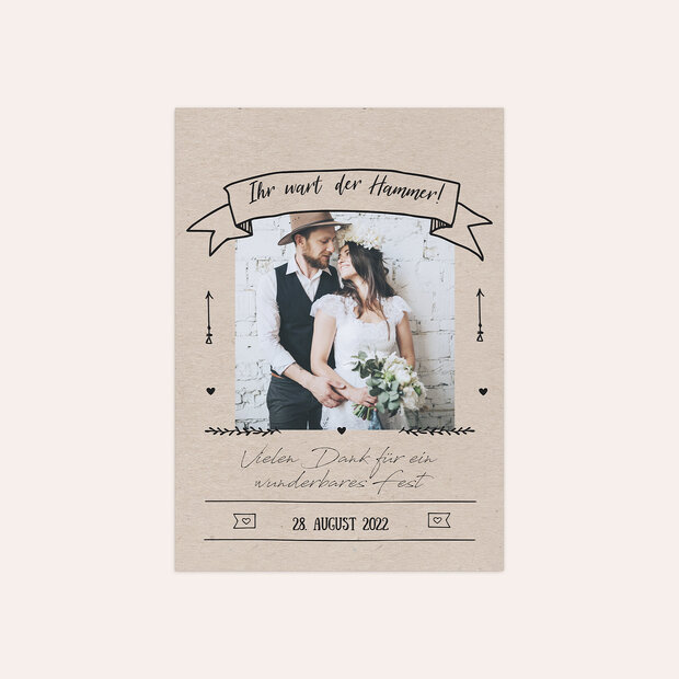 Danksagungskarte Hochzeit - Kraftpapier