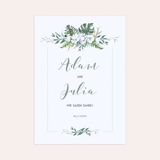 Danksagungskarte Hochzeit - Blütentraum