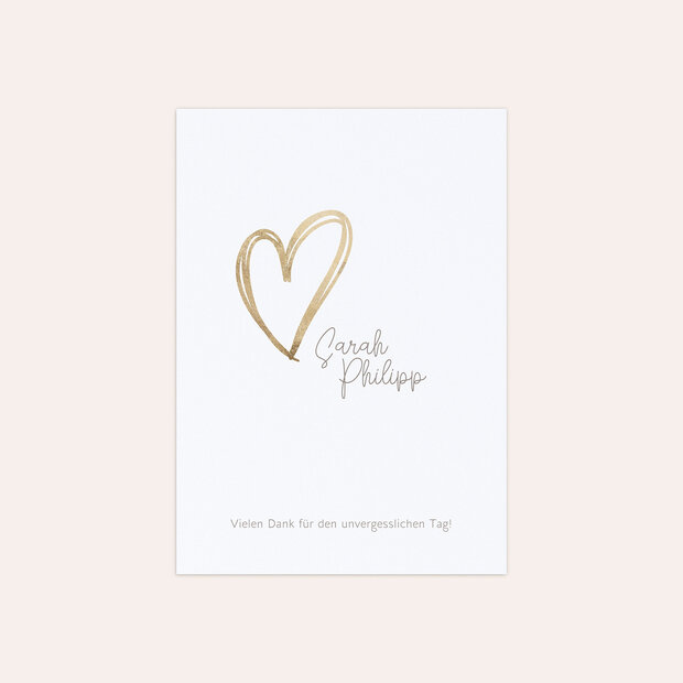 Danksagungskarte Hochzeit - Herz über Kopf