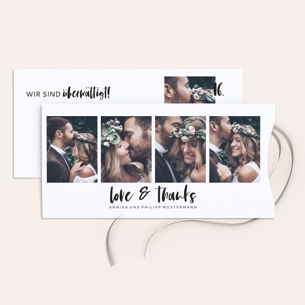 Danksagungskarte Hochzeit - Love & Joy