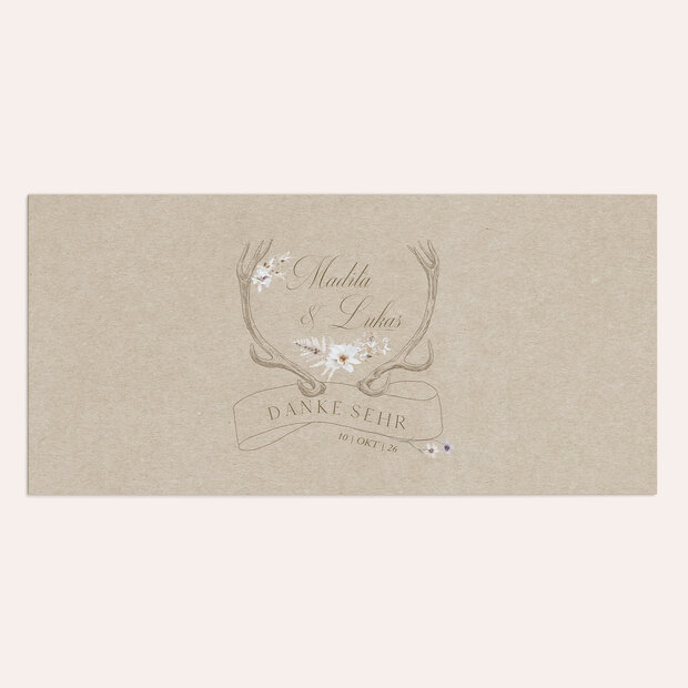 Danksagungskarte Hochzeit - Liebesgeweih