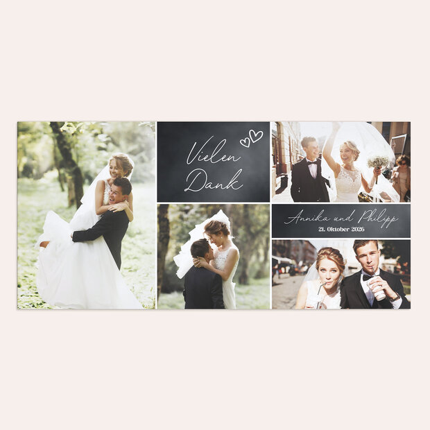 Danksagungskarte Hochzeit - Herz & Seele