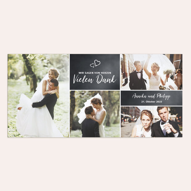 Danksagungskarte Hochzeit - Herz & Seele