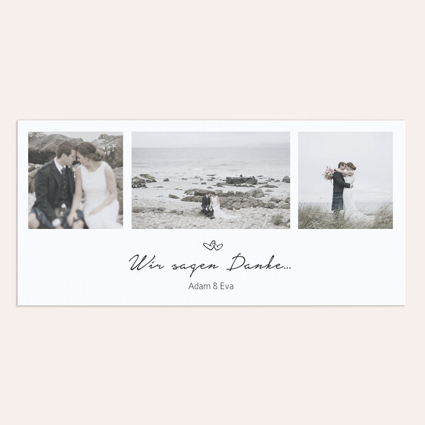 Danksagungskarte Hochzeit - Herzklopfen