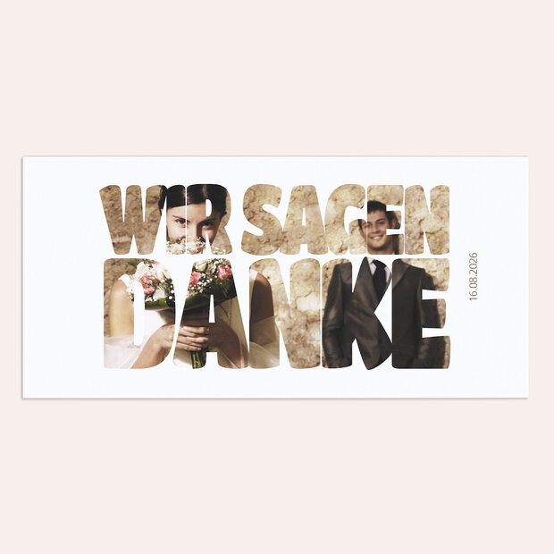 Danksagungskarte Hochzeit - Liebe durch und durch