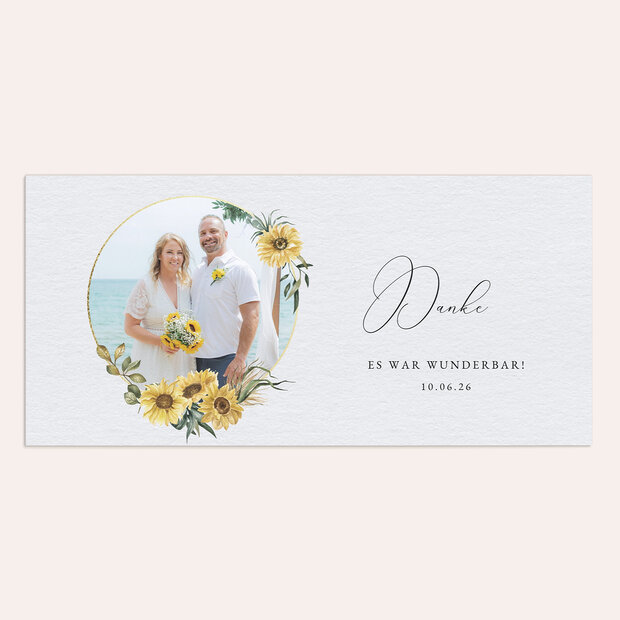 Danksagungskarte Hochzeit - Strahlendes Gelb