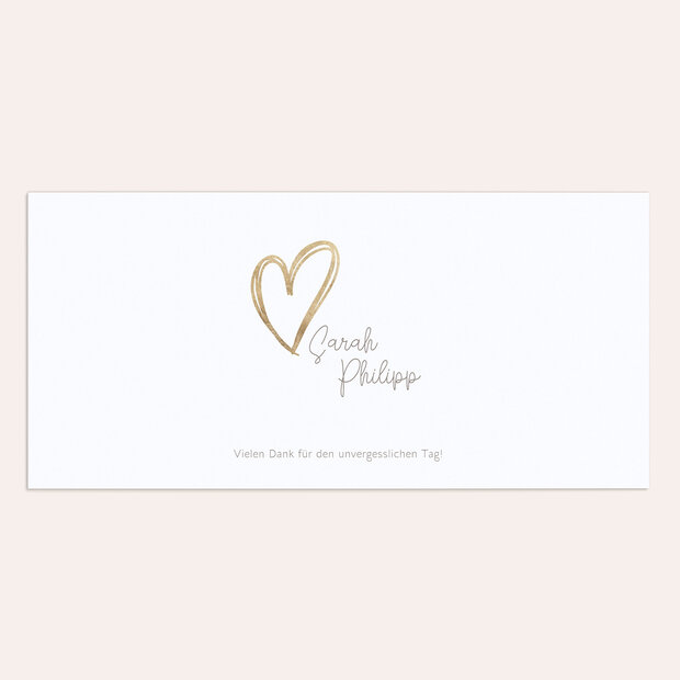 Danksagungskarte Hochzeit - Herz über Kopf
