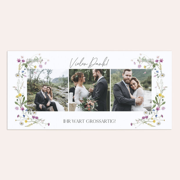 Danksagungskarte Hochzeit - Blumige Vielfalt