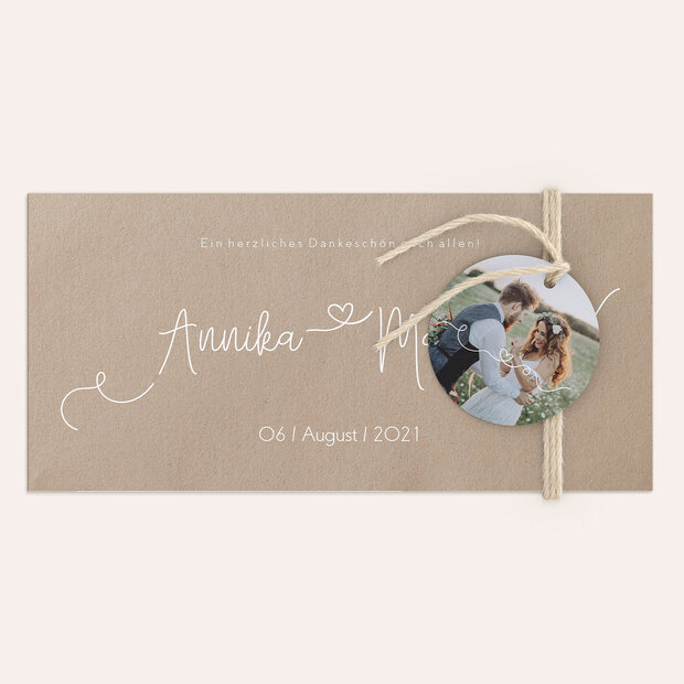 Danksagungskarte Hochzeit - Herzflug