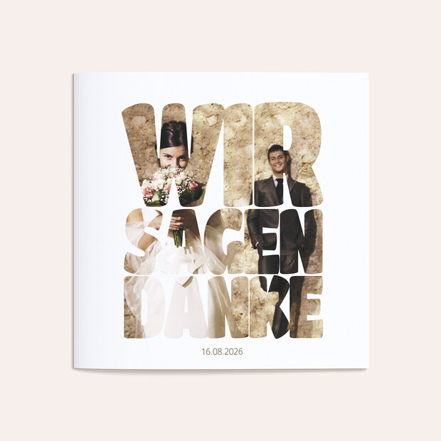 Danksagungskarte Hochzeit - Liebe durch und durch