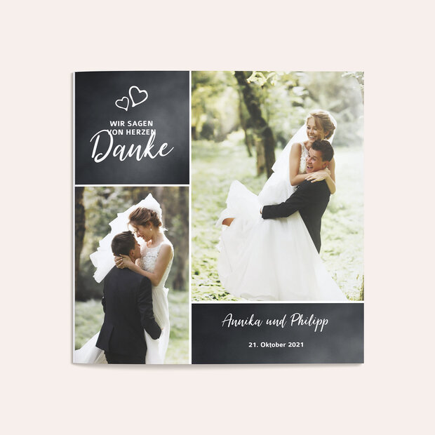 Danksagungskarte Hochzeit - Herz & Seele