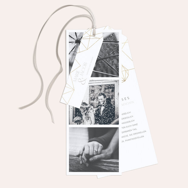 Danksagungskarte Hochzeit - Herz Diamant