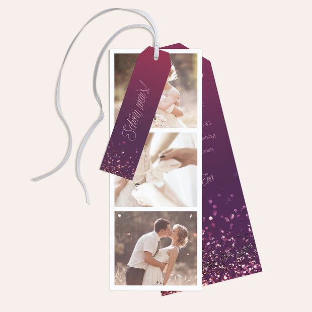 Danksagungskarte Hochzeit - Geflitter