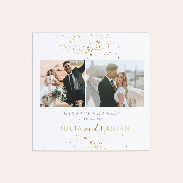 Danksagungskarte Hochzeit - Flitterregen