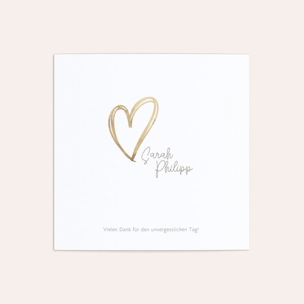 Danksagungskarte Hochzeit - Herz über Kopf