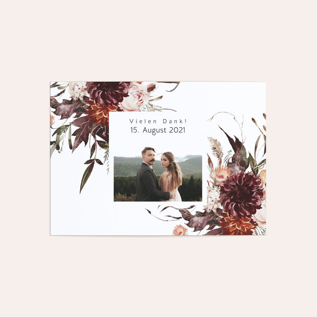 Danksagungskarte Hochzeit - Blütenparadies