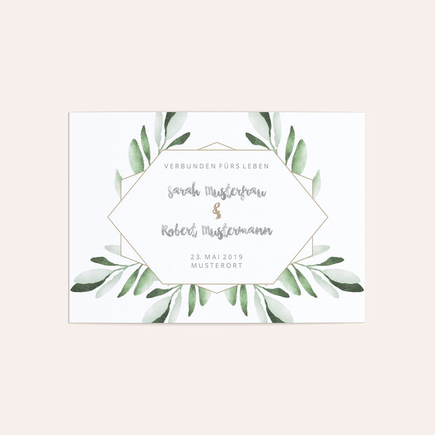 Danksagungskarte Hochzeit - Edles Grün