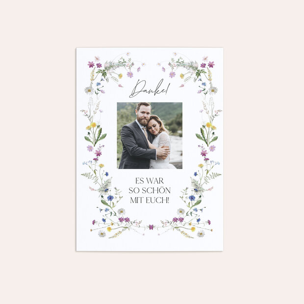 Danksagungskarte Hochzeit - Blumige Vielfalt