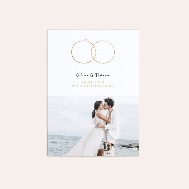 Danksagungskarte Hochzeit - Zarte Ringe