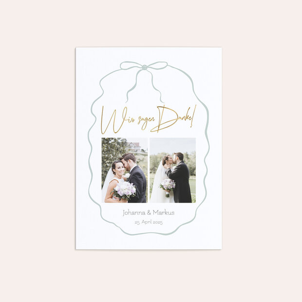 Danksagungskarte Hochzeit - Feine Schleife