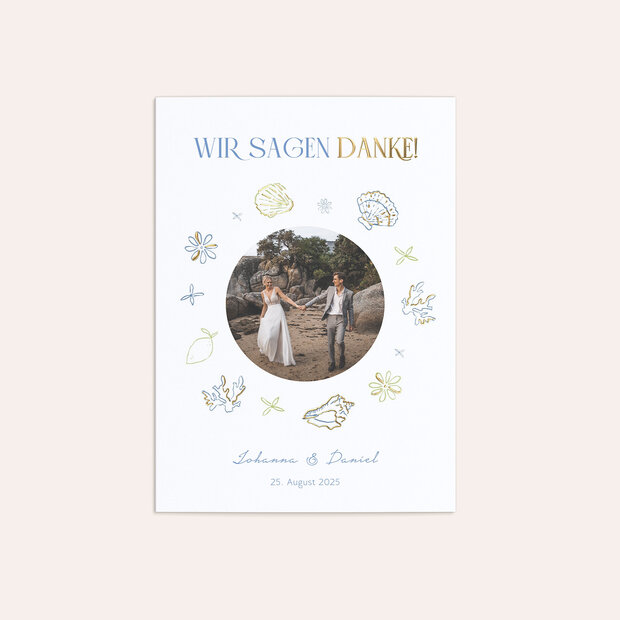 Danksagungskarte Hochzeit - Mediterrane Sehnsucht