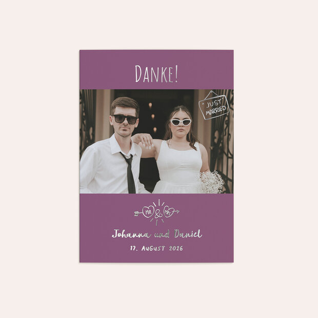 Danksagungskarte Hochzeit - Paarweise