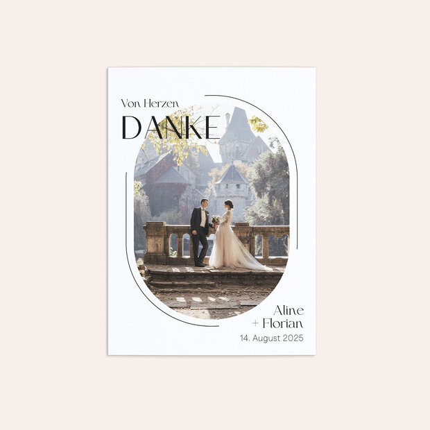Danksagungskarte Hochzeit - Portrait der Liebe