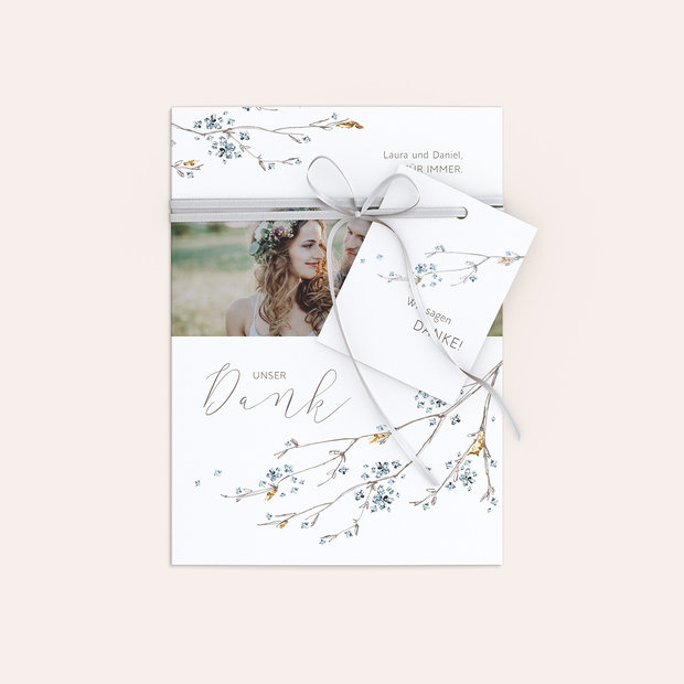 Danksagungskarte Hochzeit - Zeit der Blüte