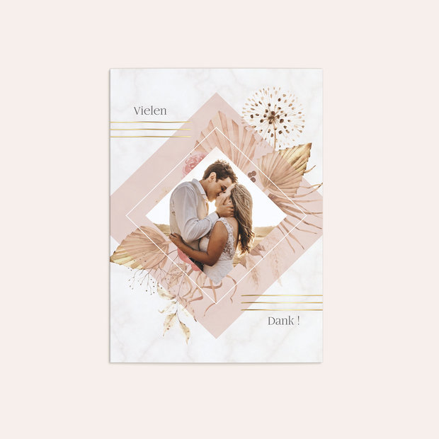 Danksagungskarte Hochzeit - Floral geometry