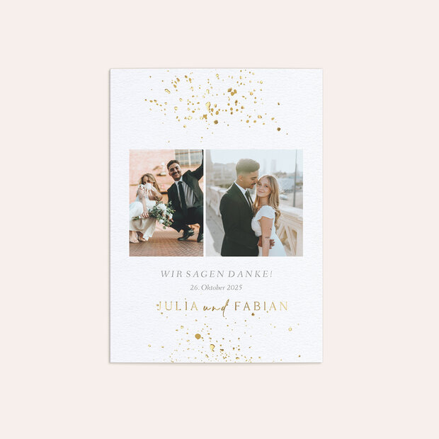 Danksagungskarte Hochzeit - Flitterregen