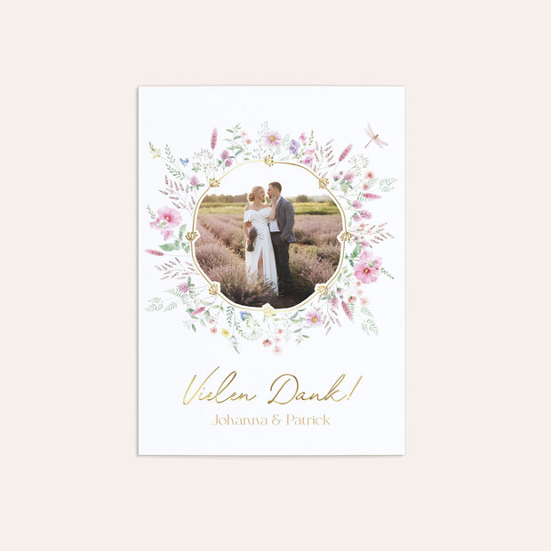 Danksagungskarte Hochzeit - Blütenversprechen