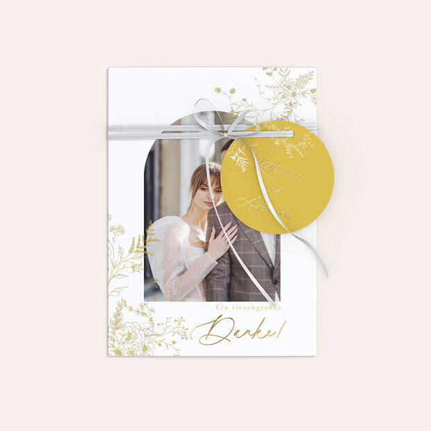 Danksagungskarte Hochzeit - Zartgelbe Blüten
