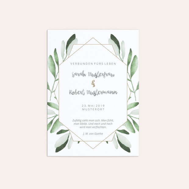 Danksagungskarte Hochzeit - Edles Grün